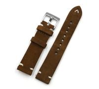 MCNVNEFSAW Bracelet de montre en cuir suédé 18 mm, 20 mm, 22 mm, 24 mm, marron, gris, vintage, coutures faites for la main, remplacement for chaque montre bracelet de montre(Coffee,18mm)