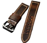 MCNVNEFSAW Bracelet de montre en cuir véritable style Tough Guy, 20, 21, 22, 23, 24, 26 mm, cuir de vachette huileux, style vintage, non clipsé bracelet de montre(Brack buckle,22mm)