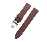 MCNVNEFSAW Bracelet de montre en toile for nylon durable, doublure cuir confortable, compatible for Seiko Breitling Blancpain Fifty Fathoms, 21, 22, 23, 24 mm bracelet de montre(Brown Silver,21mm)
