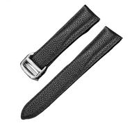 MCNVNEFSAW Bracelet de montre for Cartier Tank Solo Ronde de 18 mm for homme et femme, en cuir véritable, for boucle déployante bracelet de montre(Black-Silver,25mm)