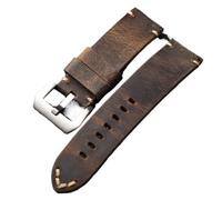 MCNVNEFSAW Bracelet de montre marron foncé vieilli 20 21 22 23 24 26 mm for homme, style vintage, compatible for GT3 4, bracelet épais bracelet de montre(Brack clasp,22mm)