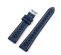 MCNVNEFSAW Bracelet de montre rétro en cuir de vache fait main, design ventilé, 18 mm, 19 mm, 20 mm, 21 mm, 22 mm, vert, marron, noir, café, bleu, for homme bracelet de montre(Blu,20mm)