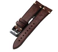 MCNVNEFSAW Bracelet de montre vintage en cuir brossé 18, 19, 20, 21, 22 mm, ultra fin, souple, noir, marron, vert-gris, for bracelet antique bracelet de montre(C color,22mm)