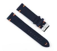 MCNVNEFSAW Bracelet de montre vintage en cuir suédé véritable, 18 mm, 20 mm, 22 mm, 24 mm, bleu, marron, coutures faites for la main, bracelet de rechange bracelet de montre(Beige,22mm)