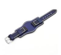 MCNVNEFSAW Bracelet de montre vintage fait main 20 mm, 22 mm, 24 mm, en cuir véritable for bracelet en cuir de vache mat, compatible for les montres for Fossil bracelet de montre(Blu,20mm)