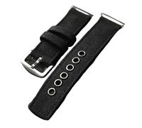 MCNVNEFSAW Bracelet double en toile for homme, style robuste, style vintage, vert et noir bracelet de montre(Brack Silver Buckle)