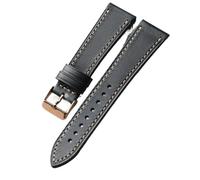 MCNVNEFSAW Bracelet en cuir ciré for l'huile fait main 18 19 20 21 22 mm rétro souple ultra-fin compatible for les bracelets de montre for homme bracelet de montre(A rose gold buckle,20mm)