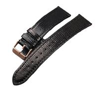 MCNVNEFSAW Bracelet en cuir de lézard, ultra-fin 18 19 20 21 22 mm, bracelet vintage souple noir marron, bracelet de montre en cuir ultra-fin for homme bracelet de montre(B Rose gold Buckle,19mm)