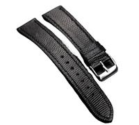 MCNVNEFSAW Bracelet en cuir de lézard, ultra-fin 18 19 20 21 22 mm, bracelet vintage souple noir marron, bracelet de montre en cuir ultra-fin for homme bracelet de montre(B Silver Buckle,21mm)