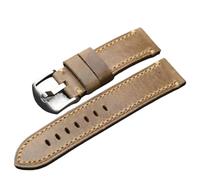 MCNVNEFSAW Bracelet en cuir de vachette fait main, épais, style rétro, 20, 22, 24 mm, for hommes, adapté for montres militaires bracelet de montre(B silver buckle,22mm)