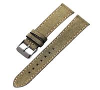 MCNVNEFSAW Bracelet en cuir laminé fait main, 18, 19, 20, 21 et 22 mm, ultra fin, style vintage, for homme bracelet de montre(Silver buckle2,19mm)