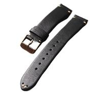 MCNVNEFSAW Bracelet en cuir véritable fait main, 18, 19, 20, 21, 22 mm, cuir de vachette souple brossé marron noir, bracelet vintage ultra fin for homme bracelet de montre(A rose gold,21mm)