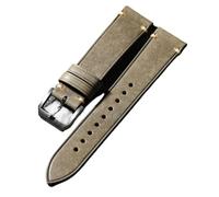 MCNVNEFSAW Bracelet en cuir véritable for homme, style vintage, 18, 19, 20, 21, 22 mm, gris, noir, marron et vert bracelet de montre(A color,22mm)