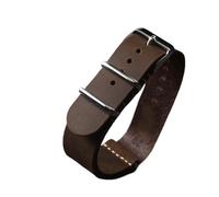 MCNVNEFSAW Bracelet en cuir véritable G10 fait main, marron, souple et fin, 18, 20, 22 et 24 mm, style soldat, cuir véritable brossé vintage bracelet de montre(Marrone,18mm)