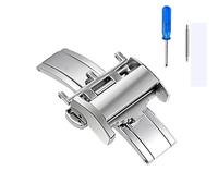 MCNVNEFSAW Fermoir de montre for bracelets de montre for Longines L2 argent, or rose, 12/14/16/18 mm, fermoir papillon en acier inoxydable Fermoir(Silver,14mm)