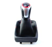 MCNVNEFSAW Pommeau de levier vitesse for VW Polo 9N 9N2 2002 2003 2004 2005 2006 2007 2008 2009 for en cuir PU Pommeau de levier de vitesse(5 Speed)