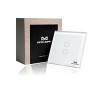 MCO Home Z-Wave Smart Touch Panel Switch, deux boutons, MH-S412, Blanc