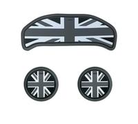 MCOAORN Mini Cooper Clubman F54 Cup Coaster Lot de 3 tapis antidérapants en silicone avec compartiment de rangement, design absorbant les chocs pour porte-gobelet Clubman F54 (gris Union Jack)