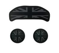 MCOAORN Mini Cooper Clubman F54 Cup Coaster Lot de 3 tapis antidérapants en silicone avec compartiment de rangement, design absorbant les chocs pour porte-gobelet F54 Clubman (Black Union Jack)