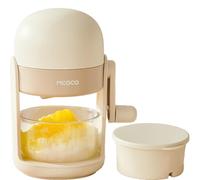 MCOCO Rasoir à glace broyeur à glace avec bol de rasage et moule cloisonné, machine à glace rasée portable, machine à cône de neige, blanc