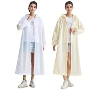 MCOLAFU Poncho Pluie, 2 Pièces Impermeable, Réutilisable EVA Poncho Femme et Homme, Anti-Pluie Cape de Pluie Respirant pour Camping et Randonnées
