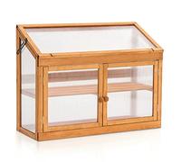 MCombo 0160 Serre à 2 étages réglable en hauteur en bois et polycarbonate