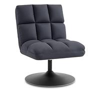 MCombo 4812 Fauteuil pivotant moderne pour cocktail, salon, chambre à coucher, tissu en microfibre, gris foncé