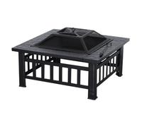 MCombo brasero avec grille et pare-étincelles, panier à feu avec crocher, foyer pour jardin, terrasse et balcon 0039