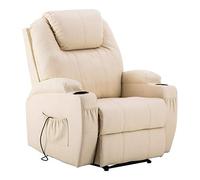 MCombo Fauteuil de massage électrique inclinable et vibrant (blanc crème)