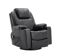 MCombo Fauteuil de Massage en Cuir - Fauteuil TV Relax Pivotant USB
