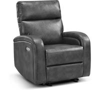 MCombo Fauteuil Relax Dos au Mur, Fauteuil Inclinable électrique avec Double Port de Charge USB & Type-C, en Similicuir, pour Salon, Petits Espaces et Camping-Cars, PR644 (Gris)