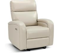 MCombo Fauteuil Relax Électrique pour Les Petits Espaces, Fauteuil Dos au Mur Gain de Place, avec Repose-Pieds Allongé, Ports USB & Type-C, Fauteuil Confort pour Salon en Similicuir, PR644, Beige