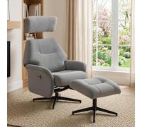 MCombo Fauteuil Relax Inclinable Pivotant avec Pouf, Appuie-Tête Réglable