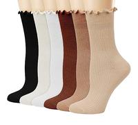 Mcool Mary Lot de 6 paires de chaussettes décontractées en coton tricoté chaud et confortable pour femme, Multicolore - 2, 5-9