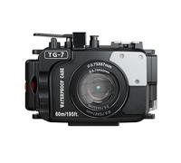 Mcoplus Boîtier de plongée professionnel étanche pour appareil photo sous-marin Om System tg7 Olympus Tough TG-7 tg7 Noir 60 m