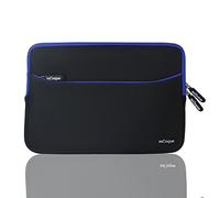 mCoque Double Couleur Néoprène Sacoche/Étui/Housse avec Une Poche de Accessoire pour 13,3 Pouces Macbook/Chromebook/Ordinateur Portable/Tablet (Noir avec Bordure Bleu)