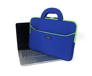 mCoque Qualité en néoprène Sacoche/Étui/Housse pour 10,1" ASUS Transformer Book T100HA / T100TAF / T100T série / T100TA / T100TAL / T100TAM 2-in-1 ordinateur portable ultraportable avec poignée et poche Accessoire (Bleu)