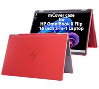 mCover Housse SEULEMENT Compatible pour ordinateur portable 2-en-1 Windows HP OmniBook X Flip 16-ASxxxx 16-AUxxxx 16-ARxxxx 16-BExxxx de 16" (2025+) (NE convient pas à d'autres modèles HP) - Rouge