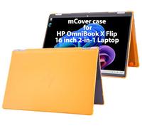 mCover Housse SEULEMENT Compatible pour ordinateur portable 2-en-1 Windows HP OmniBook X Flip 16-ASxxxx 16-AUxxxx 16-ARxxxx 16-BExxxx de 16" (2025+) (NE convient pas à d'autres modèles HP) - Orange