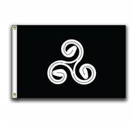 MCPACE Bretagne Triskell Triserpent Les Drapeaux Banner 3x5ft-90x150cm 100% Polyester,Utilisé à l'intérieur et à l'extérieur