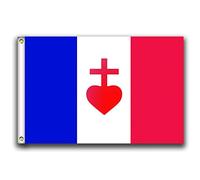 MCPACE France Coeur Sacré Les Drapeaux Banner 3x5ft-90x150cm 100% Polyester,Utilisé à l'intérieur et à l'extérieur
