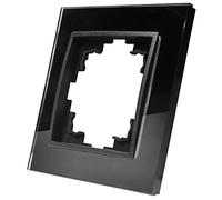 McPower Flair Cadre en verre - 1 prise, noir - Cadre simple au design moderne en verre de qualité supérieure - Idéal comme cadre d'interrupteur et de prise - 90 x 90 mm - Intérieur : 56 mm -