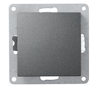 McPower Flair Interrupteur d'éclairage encastré 10 A 250 V - Interrupteur à bouton poussoir - Connexion bornes à vis - Anthracite mat