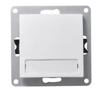 McPower Interrupteur avec plaque nominative FLAIR - Interrupteur à bouton poussoir encastré - 250 V ~/10 A - UP - Blanc