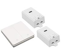 McPower Kinetic Kit d'interrupteurs sans fil | 2 récepteurs + 2 boutons muraux | Sans pile | 2300 W | 433,92 MHz | Portée jusqu'à 200 m | Encastré | Mise à niveau facile