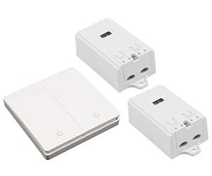 McPower Kinetic Kit d'interrupteurs sans fil | 2 récepteurs + 2 boutons muraux | Sans pile | 2300 W | 433,92 MHz | Portée jusqu'à 200 m | Encastré | Mise à niveau facile