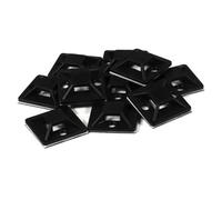 McPower Lot de 10 socles de câble adhésifs pour serre-câbles Noir 20 x 20 mm