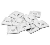 McPower Lot de 10 socles de câble pour serre-câbles - 20 x 20 mm - Auto-adhésif et vissable - Sûr et robuste