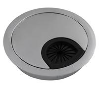 McPower Passe-câble WB-02 - Diamètre : 70 mm - en métal chromé - Passe-câble pour Bureau, Meuble, Table - Dimensions du Trou : 57 mm - Hauteur : 13 mm
