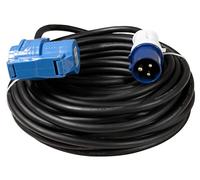 McPower Rallonge CEE 25 m | Fiche CEE vers Prise CEE & raccord de Contact de Protection avec Couvercle | 230 V / 16 A | IP44 | H07RN-F 3G2,5 mm²